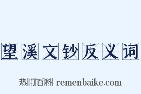 望溪文钞反义词是什么意思的图片